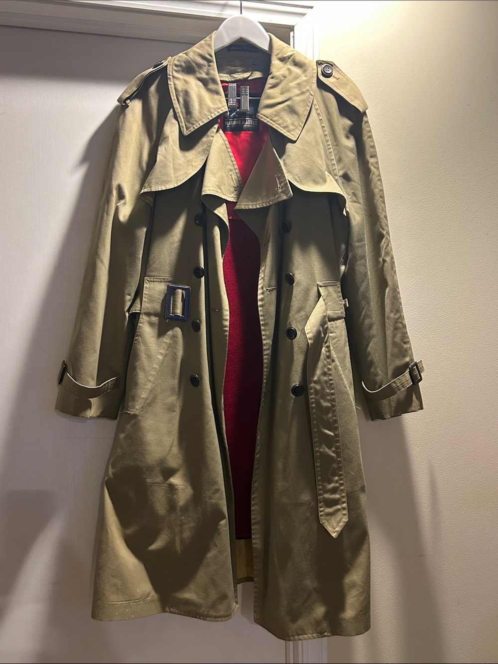 Vintage Harbor Master Classic Trench Coat - Mens Belted Double-Breasted Jacket